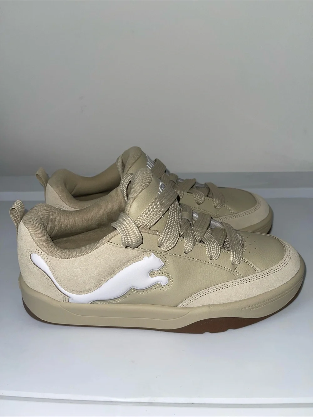 Puma Beige Sneakers with White Puma Formstrip